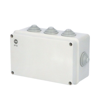 Krabice SolidBox 68072 IP55, 198x139x82mm, plné víko, stupňovité vývodky (8x), FAMATEL 68072