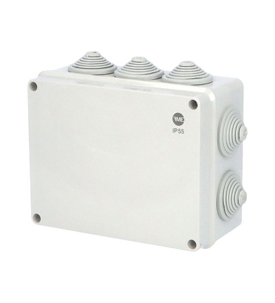Krabice SolidBox 68112 IP55, 198x163x80mm, plné víko, stupňovité vývodky (10x), FAMATEL 68112