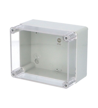 Krabice SolidBox 68121 IP65, 170x135x107mm, průhledné víko, hladké boky, FAMATEL 68121