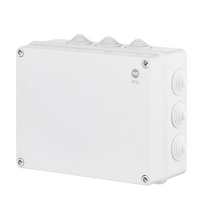 Krabice SolidBox 68212 IP55, 305x244x126mm, plné víko, stupňovité vývodky (12x), FAMATEL 68212