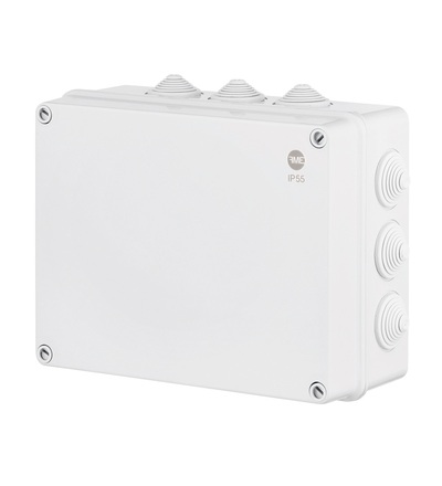 Krabice SolidBox 68222 IP55, 305x244x168mm, plné víko, stupňovité vývodky (12x), FAMATEL 68222