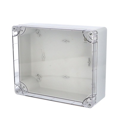 Krabice SolidBox 68231 IP65, 313x253x115mm, průhledné víko, hladké boky, FAMATEL 68231