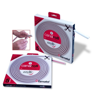 FAMATEL Lišta ohebná CANALROLL EasyLife, pro flexibilní kabel, samolepící, 15x12mm, 5m, bílá 71501A