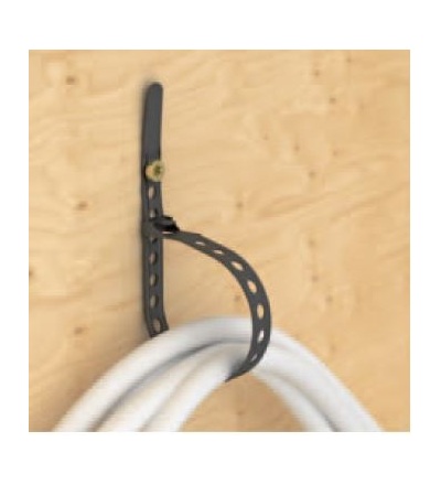 Vázací pásky otevíratelné, děrované - Kabel-Fixx - 200x10 R, černá, PA 6.6, (bal.=100ks), ELEMAN 1794010