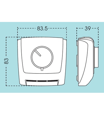 Termostat ORBIS CLIMA ML, pokojový, mechanický, 16A (2,5A), 250V AC, ELEMAN 1000834