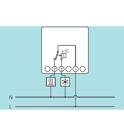 Termostat ORBIS CLIMA ML, pokojový, mechanický, 16A (2,5A), 250V AC, ELEMAN 1000834