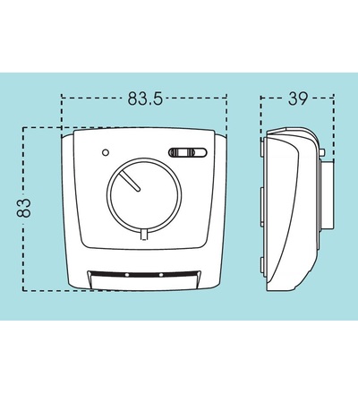 Termostat ORBIS CLIMA MLI, pokojový, mechanický, 7A (3A), 250V AC, ELEMAN 1000835