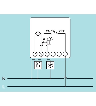Termostat ORBIS CLIMA MLI, pokojový, mechanický, 7A (3A), 250V AC, ELEMAN 1000835