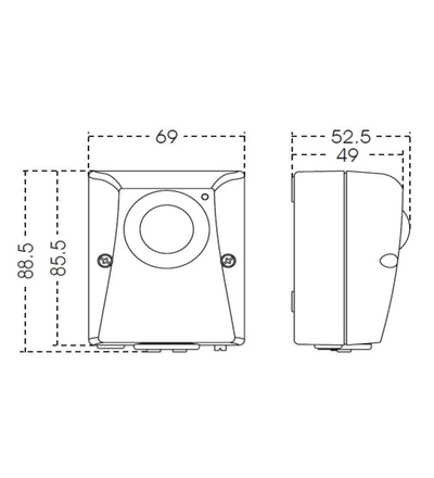 Spínač soumrakový ORBIS ORBILUX, 5-200lux, 10A, 230V, IP55, 69x89x53mm, bílý, na povrch, ELEMAN 1000856