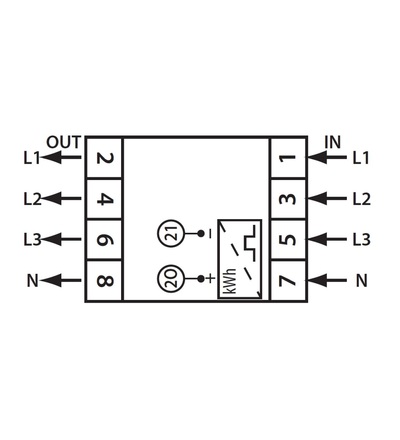 Elektroměr DTS 353-L 80A, 4,5mod., LCD, 3-fáz., 1-tar., podružný, ELEMAN 1000883