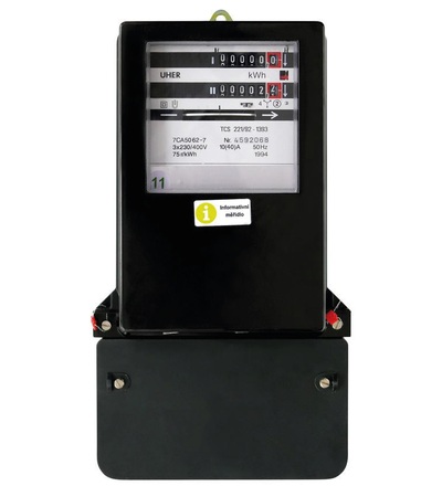 Elektroměr ETD 10(60)A, 3-fáz., 2-tar., na kříž, mech. číselník, REPASOVANÝ, ELEMAN 1008950