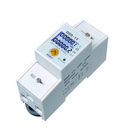 Elektroměr DDS-1Y RESET 80A, 2mod., LCD, 1-fáz., 1-tar., podružný, s funkcí nulování, ELEMAN 1000899