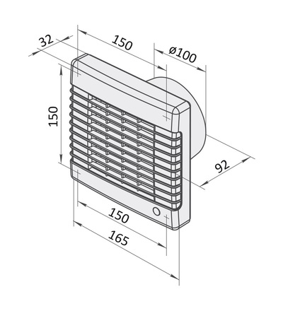 Ventilátor VENTS 100 MAT s automat. žaluzií, ELEMAN 1009013