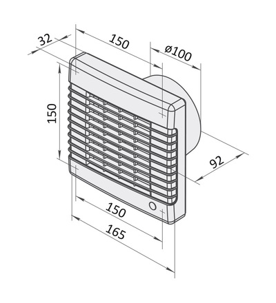 Ventilátor VENTS 100 MA 12V s automat.  žaluzií, ELEMAN 1009018