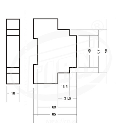Spínač soumrakový FiF AZ-112 PLUS, 2-1000lux, 16A, 230V, s ext. čidlem, IP65, šedý, na DIN, ELEMAN 1000913