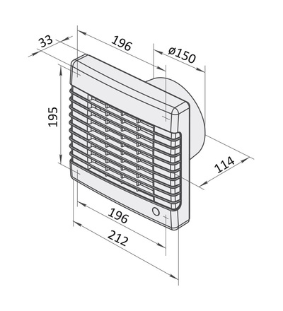 Ventilátor VENTS 150 MAL  s automat. žaluzií, ELEMAN 1009312