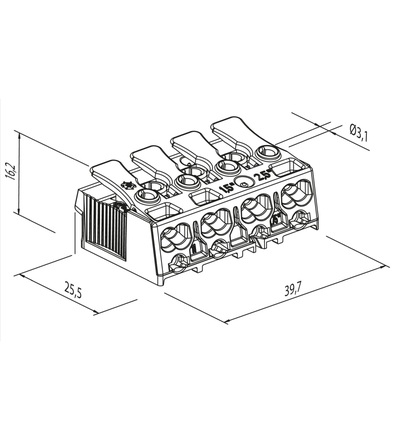 Svorkovnice SLK 3/4 E-PIEC (N-E-1-2) pro svítidla, bezšroubová, PC, bílá /88167529, ELEMAN 1000415