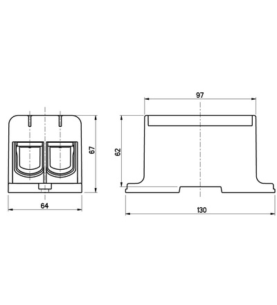 Svorka univerzální UK 240/2 PE, 425A, 1pól., AL/CU, krytá, zel.-žl., na DIN/panel /2090215, ELEMAN 1006642