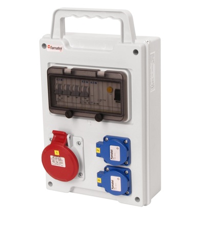 FAMATEL eb 165 - EB 201000.1 /8M zásuvková skříň easyBox IP44 jištěná s chráničem 40/4/003, přenosná eb165