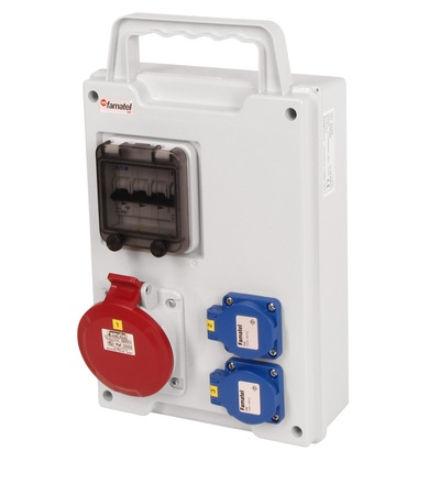 FAMATEL eb185-6kA - EB 200010.0 /4M zásuvková skříň easyBox IP44 jištěná bez chrániče, přenosná eb185-6kA