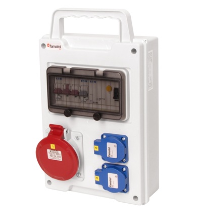 FAMATEL eb190 - EB 200010.1 /8M zásuvková skříň easyBox IP44 jištěná s chráničem 40/4/003, přenosná eb190
