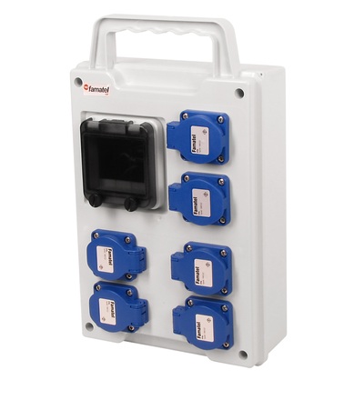 FAMATEL eb370 - EB 600000.V /4M zásuvková skříň easyBox IP44 pouze vydrátovaná, přenosná (držadlo) eb370