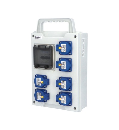 FAMATEL eb371-6kA - EB 600000.0 /4M zásuvková skříň easyBox IP44 jištěná bez chrániče, přenosná eb371-6kA