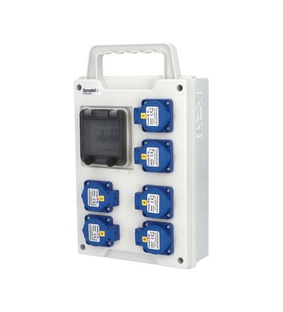 FAMATEL eb371 - EB 600000.0 /4M zásuvková skříň easyBox IP44 jištěná bez chrániče, přenosná (držadlo) eb371
