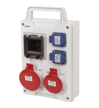 FAMATEL eb380 - EB 201010.V /4M zásuvková skříň easyBox IP44 pouze vydrátovaná, přenosná (držadlo) eb380