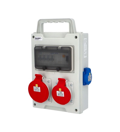 FAMATEL eb390 - EB 201010.1 /8M zásuvková skříň easyBox IP44 jištěná s chráničem 40/4/003, přenosná eb390