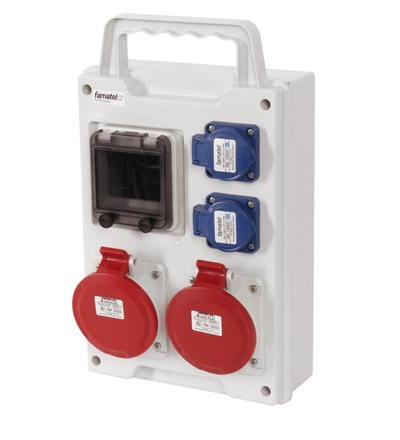 FAMATEL eb415 - EB 200020.V /4M zásuvková skříň easyBox IP44 pouze vydrátovaná, přenosná (držadlo) eb415