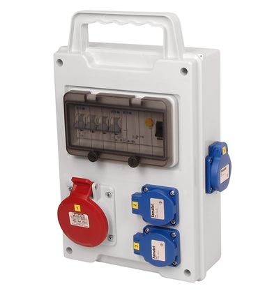 FAMATEL eb570 - EB 401000.1 /8M zásuvková skříň easyBox IP44 jištěná s chráničem 40/4/003, přenosná eb570