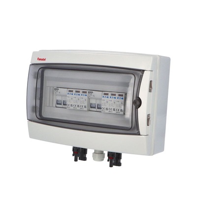 FAMATEL fr014e - Fotovoltaická rozvodnice SolarBOX pro 2 stringy IP65, DC, Un=1000V, fr014e