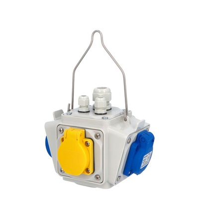 FAMATEL Zás. box závěsný PowerBOX pb105-RJ45 IP54 2x230V, 2xRJ45 kat. 6A, pb105-RJ45