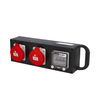 FAMATEL rb0266 - RB00200000.0 /4105 zásuvková skříň RUBBER BOX IP65 přenosná, jištěná bez chrániče rb0266