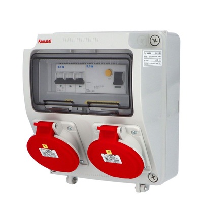 FAMATEL v034-6kA - ZSF00002000.1 /3957 zásuvková skříň IP44 jištěná s chráničem 40/4/003 v034-6kA