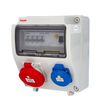 FAMATEL v0756 - ZSF10100000.1 /3957  Zás.skříň IP65 jištěná  s chráničem 40/4/003-A, v0756