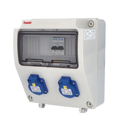 FAMATEL v110-6kA - ZSF20000000.0 /3957 zásuvková skříň IP54 jištěná bez chrániče v110-6kA