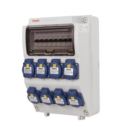 FAMATEL v1107-6kA - ZSF80000000.0 /3958 zásuvková skříň IP54 jištěná bez chrániče v1107-6kA