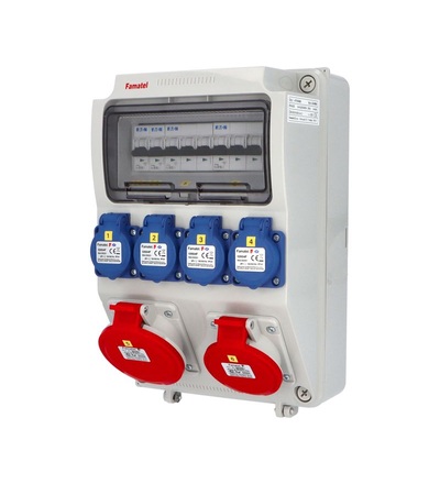 FAMATEL v1114-6kA - ZSF40101000.0 /3958 zásuvková skříň IP44 jištěná bez chrániče v1114-6kA