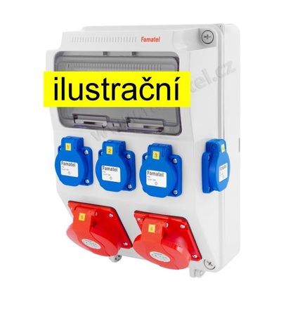 FAMATEL v1119-6kA - ZSF40200000.0 /3958 zásuvková skříň IP44 jištěná bez chrániče v1119-6kA