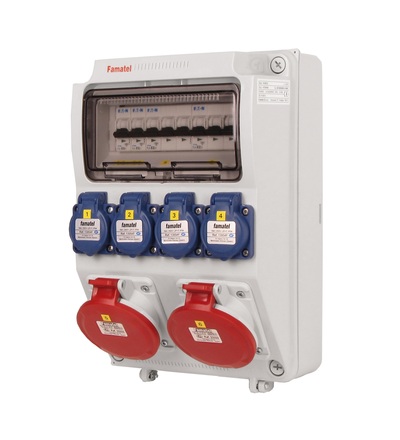 FAMATEL v1126-6kA - ZSF40002000.0 /3958 zásuvková skříň IP44 jištěná bez chrániče v1126-6kA
