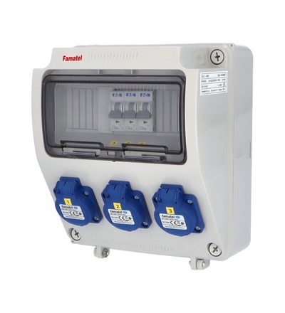 FAMATEL v130 - ZSF30000000.0 /3957 zásuvková skříň IP54 jištěná bez chrániče v130