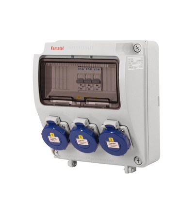 FAMATEL v1306 - ZSF30000000.0 /3957 zásuvková skříň IP65 jištěná bez chrániče v1306