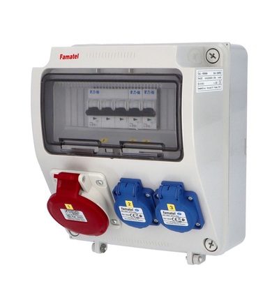 FAMATEL v160-6kA - ZSF20100000.0 /3957 zásuvková skříň IP44 jištěná bez chrániče v160-6kA
