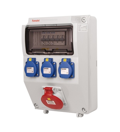 FAMATEL v203 - ZSF30100000.0 /3958 zásuvková skříň IP44 jištěná bez chrániče v203