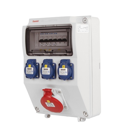 FAMATEL v204-6kA - ZSF30100000.0 /3958 zásuvková skříň IP44 jištěná bez chrániče v204-6kA