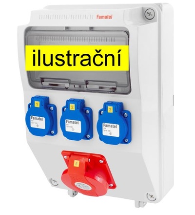 FAMATEL v214-6kA - ZSF30001000.0 /3958 zásuvková skříň IP44 jištěná bez chrániče v214-6kA