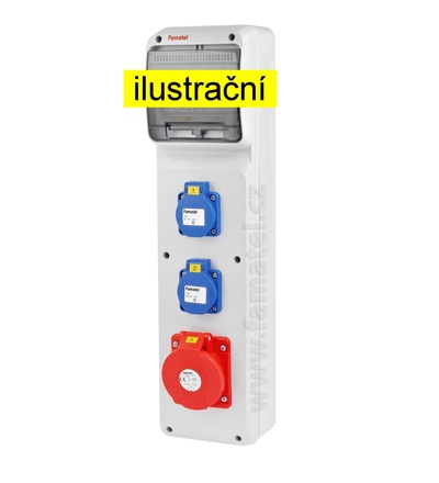 FAMATEL v250-6kA - ZSF20001000.0 /3950 zásuvková skříň IP44 jištěná bez chrániče v250-6kA
