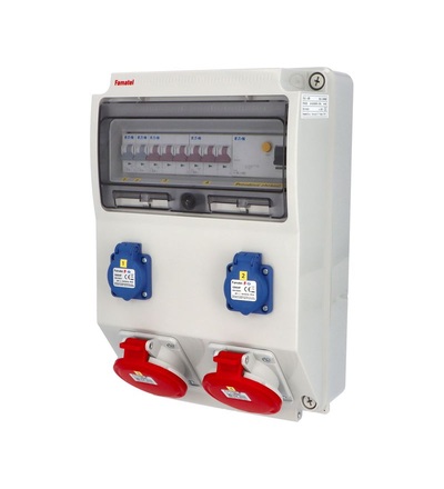 FAMATEL v320 - ZSF20002000.1 /3959 zásuvková skříň IP44 jištěná s chráničem 40/4/003 v320